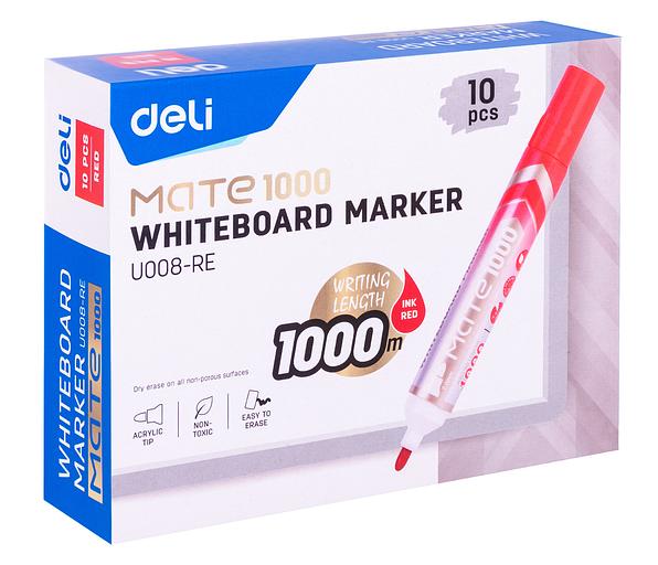 Маркер для досок Deli EU008-RE Mate круглый пиш. наконечник красный (1шт.) фото 6