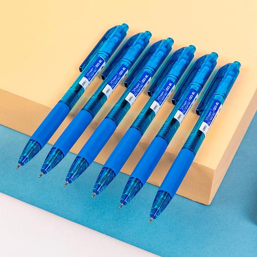 Ручка шариковая Deli EQ21-BL X-tream авт. 0.7мм резин. манжета синий/прозрачный синие чернила фото 9