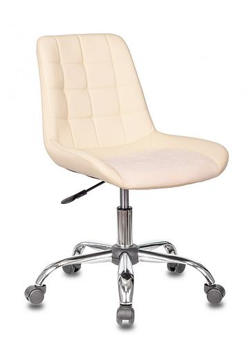 Кресло Бюрократ CH-350SL светло-бежевый искусст.кожа/ткань крестовина металл хром фото 1