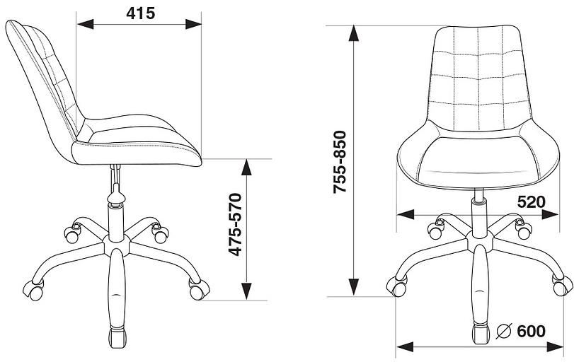 Кресло Бюрократ CH-350SL светло-бежевый искусст.кожа/ткань крестовина металл хром фото 6