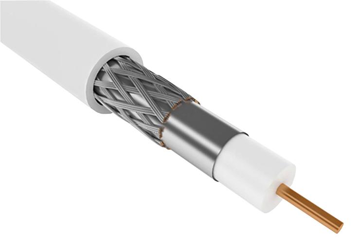 Кабель коаксиальный ITK CC1-R5F1-111-100-G RG-59 F/UTP общий экран 75Om PVC внутренний 100м белый фото 1