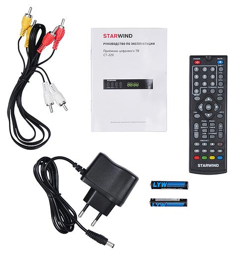 Ресивер DVB-T2 Starwind CT-220 черный фото 7