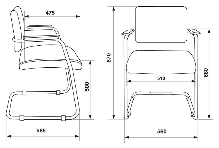 Кресло Бюрократ CH-271N-V черный Leather Black искусственная кожа полозья металл черный фото 5