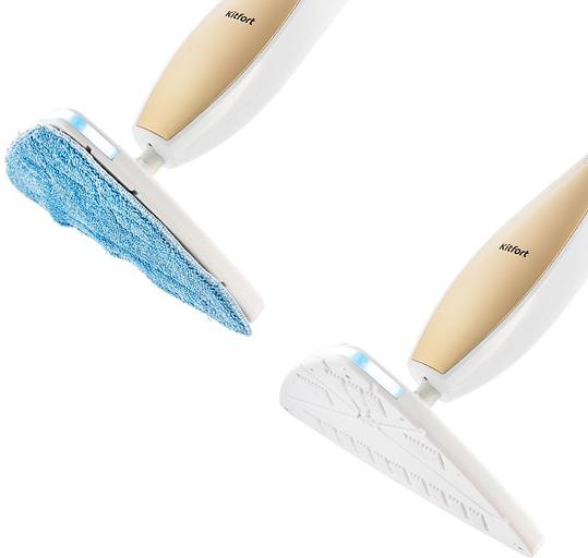 Швабра паровая Kitfort KT-1014 1300Вт золотистый/белый фото 4