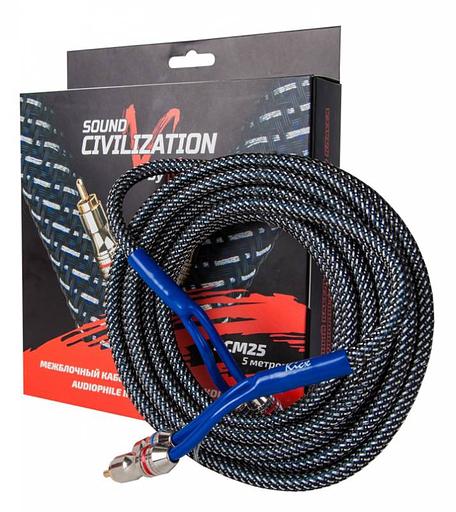 Акустический кабель Kicx RCA SCM25 5м 2-х канальный фото 1
