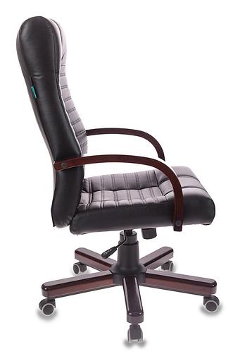 Кресло руководителя Бюрократ KB-10WALNUT черный искусственная кожа крестовина металл/дерево фото 3
