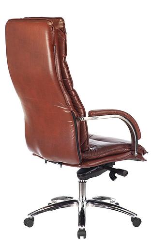 Кресло руководителя Бюрократ T-9927SL светло-коричневый Leather Eichel кожа крестовина металл хром фото 4