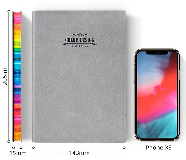 Блокнот Deli 3183GREY 205х143мм искусст. кожа 112л серый фото 3