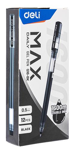 Ручка гелевая Deli EG16-BK Daily MAX 0.5мм черный черные чернила фото 7
