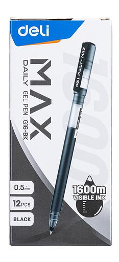 Ручка гелевая Deli EG16-BK Daily MAX 0.5мм черный черные чернила фото 8