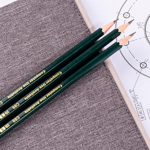 Карандаш чернографит. Deli EC88-2B 2B шестигран. липа ластик коробка картонная (12шт) фото 3