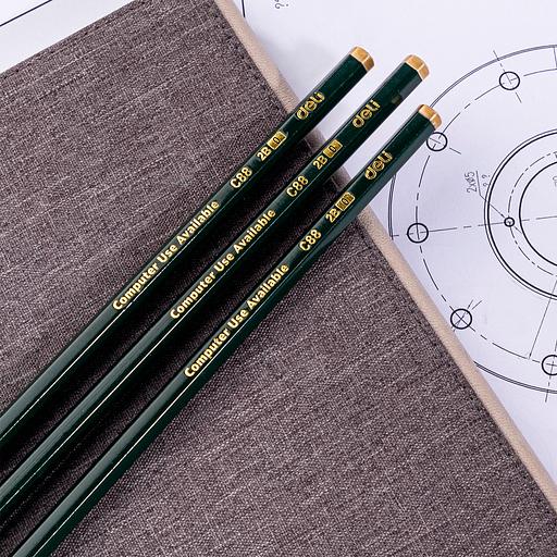 Карандаш чернографит. Deli EC88-2B 2B шестигран. липа ластик коробка картонная (12шт) фото 4