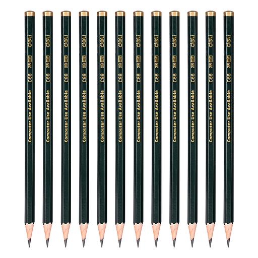 Карандаш чернографит. Deli EC88-2B 2B шестигран. липа ластик коробка картонная (12шт) фото 9