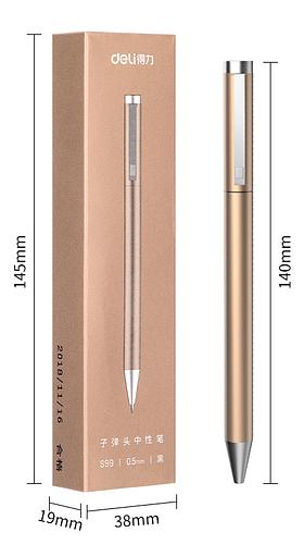 Ручка гелевая Deli S99 авт. 0.5мм корпус метал. ассорти черные чернила (упак.:1шт) фото 4