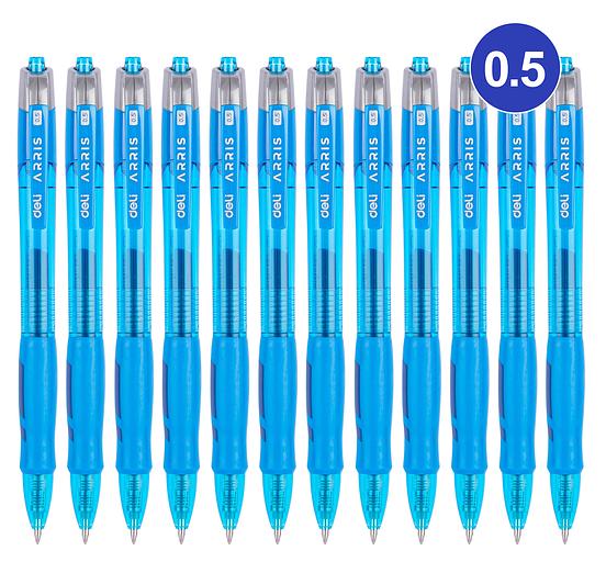 Ручка гелевая Deli EG08-BL Arris 0.5мм резин. манжета прозрачный синие чернила (упак.:1шт) фото 8