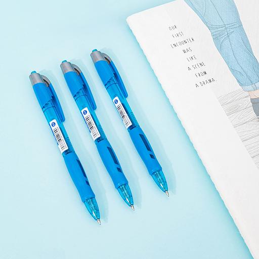 Ручка гелевая Deli EG08-BL Arris 0.5мм резин. манжета прозрачный синие чернила (упак.:1шт) фото 10