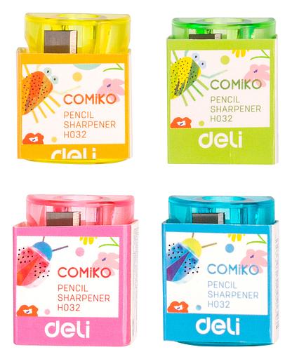 Точилка для карандашей ручная Deli EH032 Comico 1 отверстие пластик ассорти туба фото 7