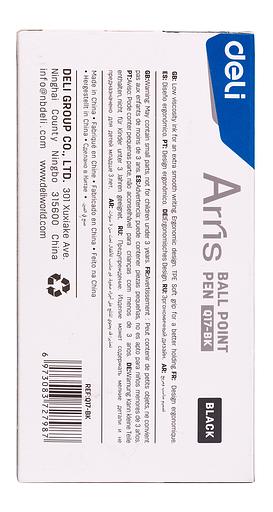 Ручка шариковая Deli EQ17-BK Arris авт. 0.7мм резин. манжета черный черные чернила фото 2