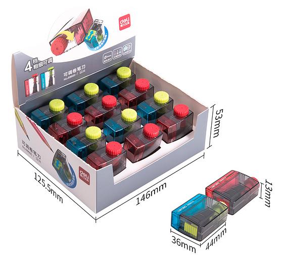 Точилка для карандашей ручная Deli 68660 1 отверстие пластик ассорти фото 5