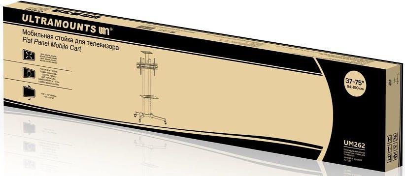 Подставка для телевизора Ultramounts UM 262 черный 37"-75" макс.50кг напольный мобильный фото 3