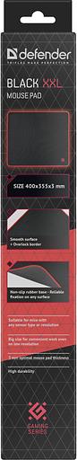 Defender Игровой коврик Black XXL 400x355x3 мм, ткань+резина Defender Black XXL (50559) фото 4