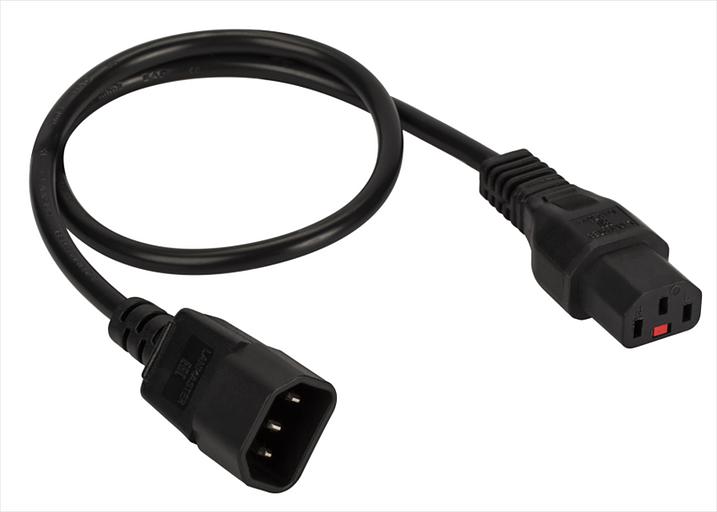 Кабель Lanmaster LAN-PP13L/14-0.5-BK C13-С14 проводник.:3x0.75мм2 0.5м 220В (упак.:1шт) черный фото 1