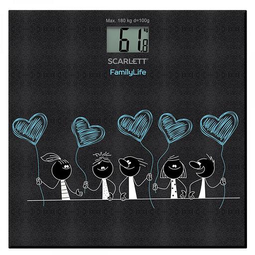 Весы напольные электронные Scarlett SC-BS33E019 черный/рисунок фото 1