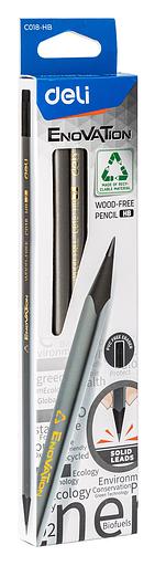 Карандаш чернографит. Deli EC018-HB Enovation HB трехгран. ластик коробка картонная (12шт) фото 9