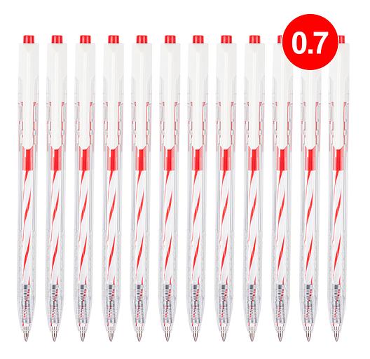 Ручка шариковая Deli EQ24-RD авт. 0.7мм прозрачный красные чернила фото 4