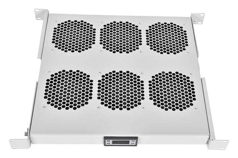 Модуль вентиляторный Rem (R-FAN-6K-1U) 6 вент. с контроллером серый (упак.:1шт) фото 1