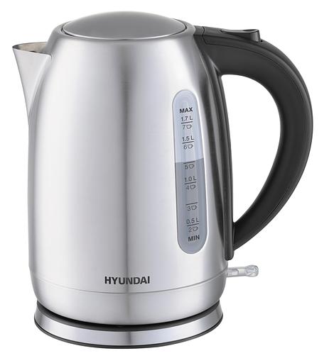 Чайник электрический Hyundai HYK-S2014 1.7л. 2200Вт серебристый/черный (корпус: нержавеющая сталь) фото 1