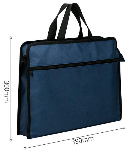 Папка-портфель Deli 63753BLUE 2 отдел. A4 текстиль синий фото 3