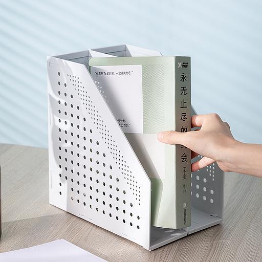 Лоток вертикальный Deli 78999Gray 2отд. складной 168х255х243мм серый пластик фото 6