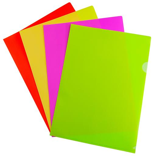 Папка-уголок Бюрократ Double Neon DNECPINK A4 пластик 0.18мм розовый фото 4