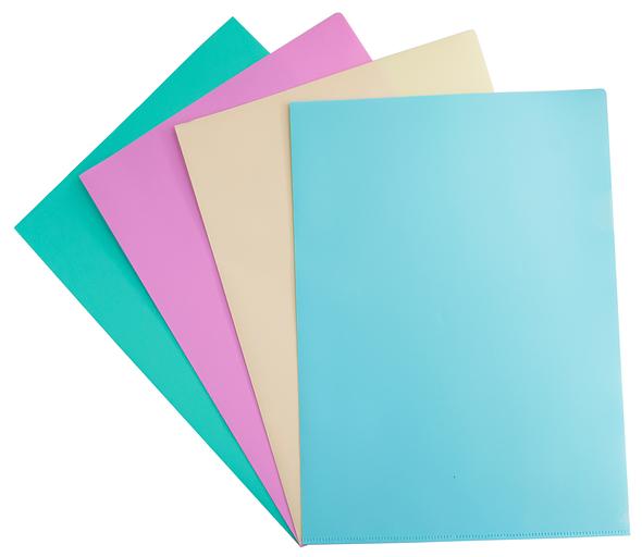 Папка-уголок Бюрократ Pastel -EPAST/BLUE A4 пластик 0.18мм голубой фото 3