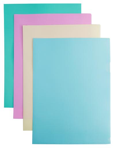 Папка-уголок Бюрократ Pastel -EPAST/BLUE A4 пластик 0.18мм голубой фото 4