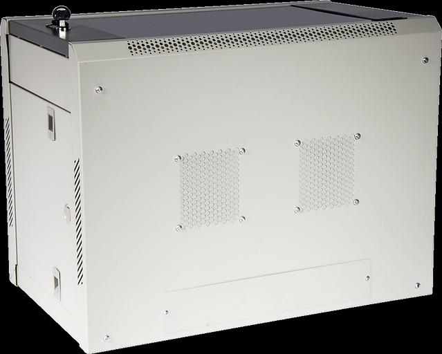 Шкаф коммутационный Lanmaster (TWT-CBWPG-18U-6X8-GY) настенный 18U 600x800мм пер.дв.стекл задн.дв.спл.стал.лист 60кг серый 45кг 902мм фото 3