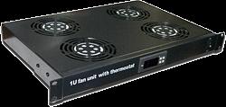 Блок вентиляторов Lanmaster (TWT-CBB-FANB4-RACK-T) 4 вент. с контроллером черный (упак.:1шт) фото 1