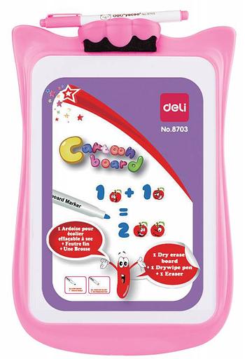 Доска маркерная Deli E8703 лак белый 20.6x30.3см пластик рама двухсторонняя маркер/стиратель фото 1