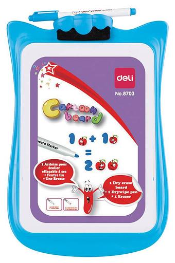 Доска маркерная Deli E8703 лак белый 20.6x30.3см пластик рама двухсторонняя маркер/стиратель фото 2