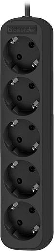 Сетевой удлинитель Defender M550 5м (5 розеток) черный (коробка) фото 1