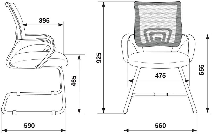 Кресло Бюрократ CH-695N-AV темно-серый TW-04 сиденье черный TW-11 полозья металл черный фото 5