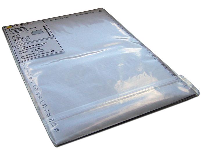 Маркер Lanmaster LAN-MPL-93X9-WH 93x9мм (упак:1шт) белый фото 1