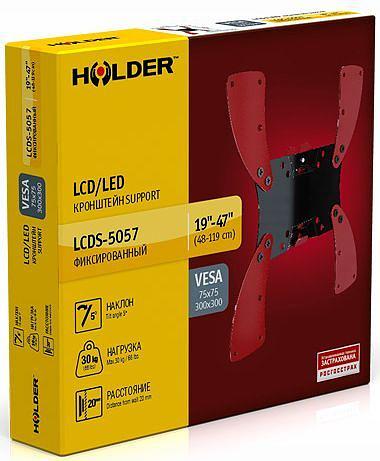 Кронштейн для телевизора Holder LCDS-5057 черный глянец 19"-47" макс.30кг настенный наклон фото 2
