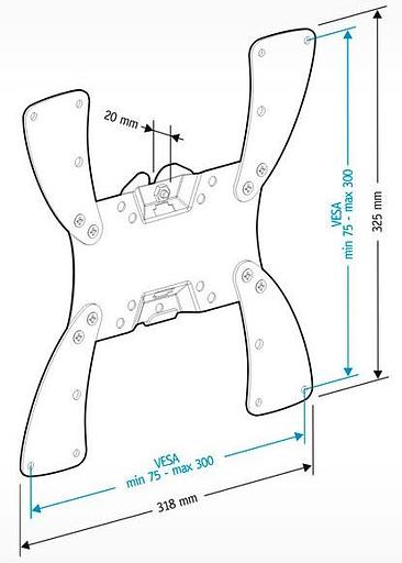 Кронштейн для телевизора Holder LCDS-5057 черный глянец 19"-47" макс.30кг настенный наклон фото 3