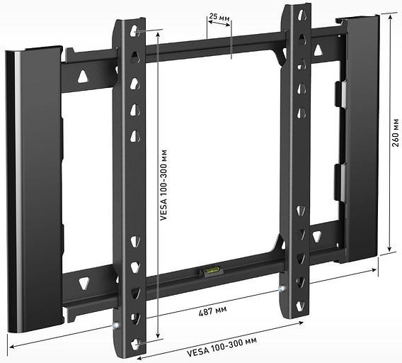 Кронштейн для телевизора Holder LCD-F3919-B черный 22"-47" макс.45кг настенный фиксированный фото 2