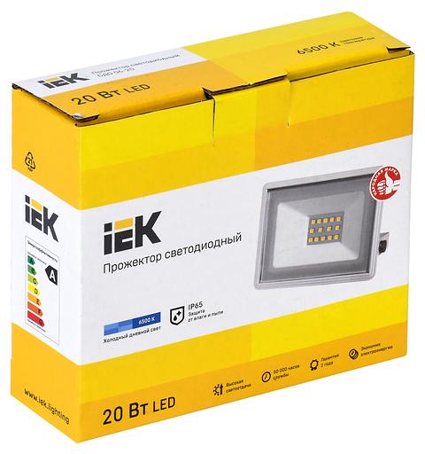 Прожектор уличный IEK СДО светодиодный 20Вт корп.алюм.белый (LPDO601-20-65-K01) фото 2