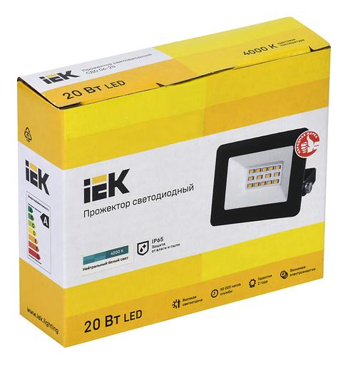 Прожектор уличный IEK СДО LPDO601-20-40-K02 светодиодный 20Вт корп.алюм.черный фото 2