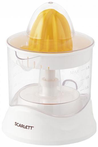 Соковыжималка цитрусовая Scarlett SC-JE50C02 25Вт рез.сок.:700мл. белый/желтый фото 1