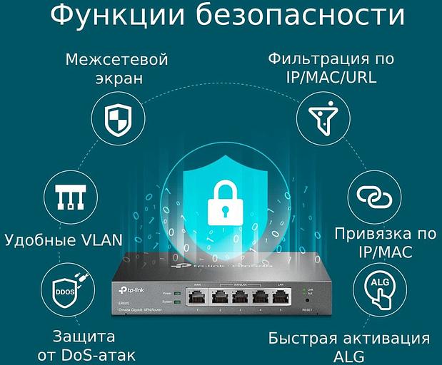Роутер TP-Link SafeStream (TL-R605) 10/100/1000BASE-TX черный фото 8